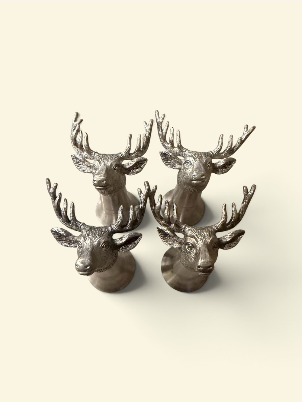 Set of 4 Jäegermeister Pewter Stag Head Shot Glasses